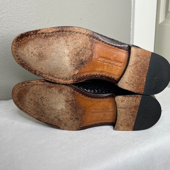 Johnston & Murphy Ellsworth Cap Toe Black Leather Oxford Shoes Size 9M - Picture 8 of 13